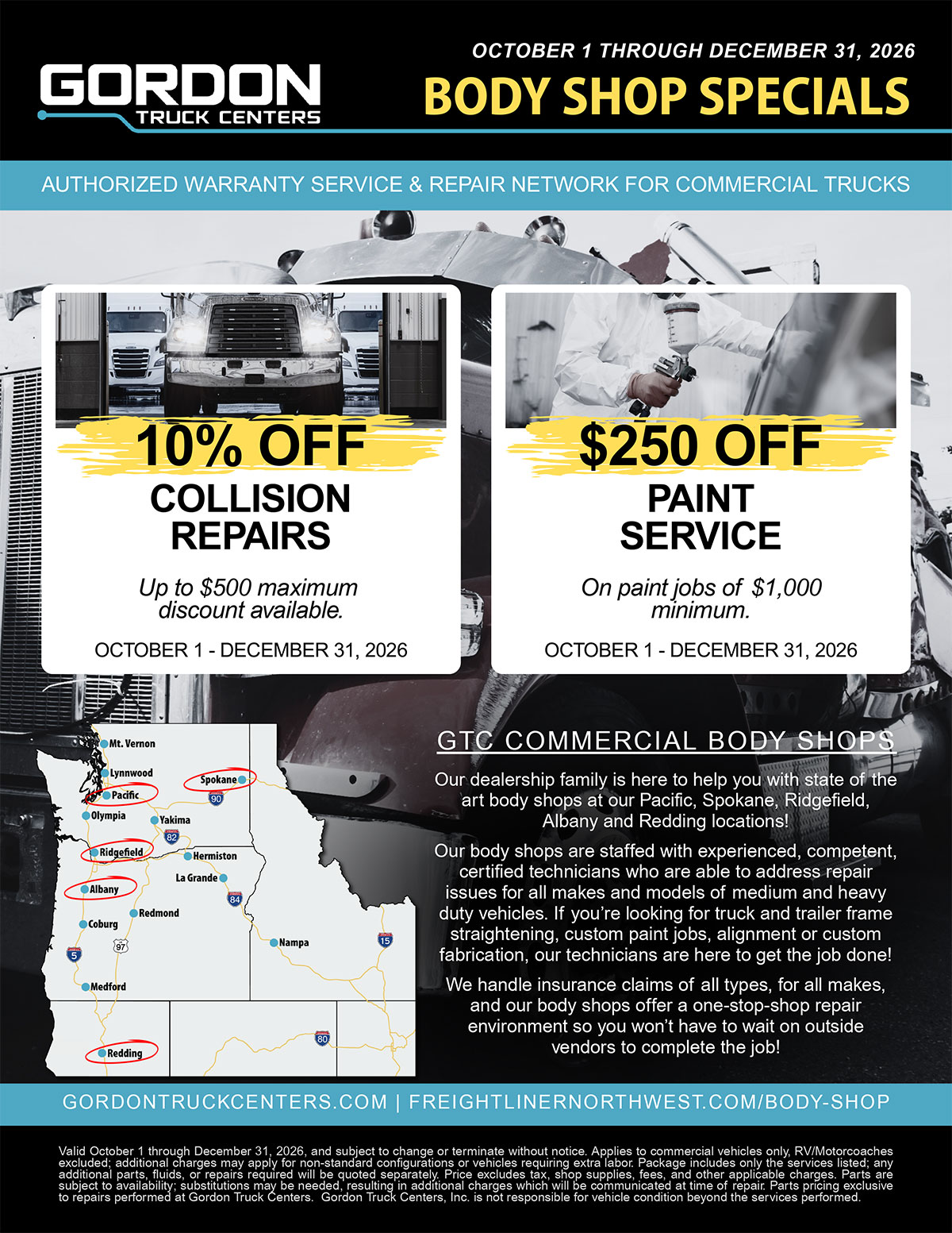 Freightliner Body Shop Specials page 1